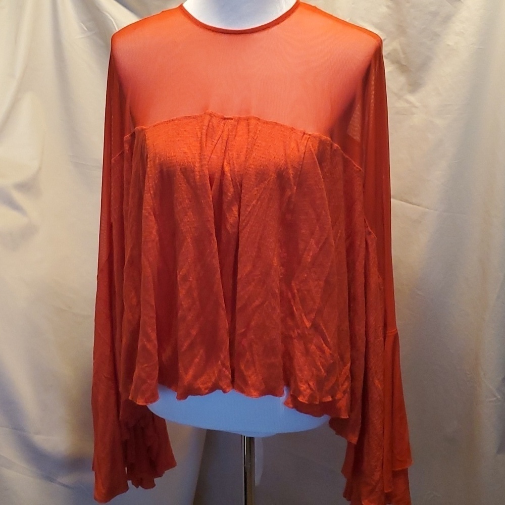 Free People Mesh and Drape Top SZ  SM - Picture 2 of 7